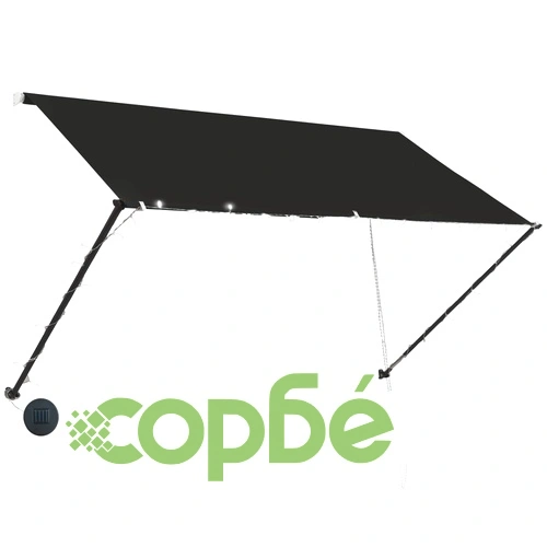 Сенник с падащо рамо с LED, 250х150 см, антрацит ➤ топ цена ➤ sorbe.bg