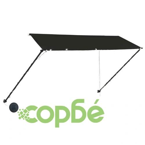 Сенник с падащо рамо с LED, 300х150 см, антрацит ➤ топ цена ➤ sorbe.bg