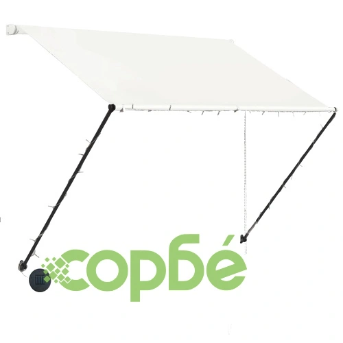 Сенник с падащо рамо с LED, 150x150 см, кремав ➤ топ цена ➤ sorbe.bg