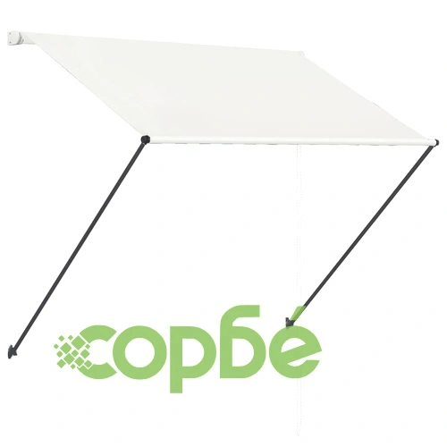 Сенник с падащо рамо с LED, 150x150 см, кремав ➤ топ цена ➤ sorbe.bg