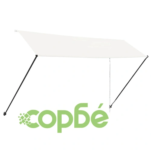 Сенник с падащо рамо с LED, 400x150 см, кремав ➤ топ цена ➤ sorbe.bg