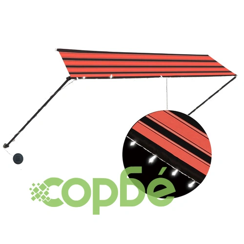 Сенник с падащо рамо с LED, 350x150 см, оранжево и кафяво ➤ топ цена ➤ sorbe.bg