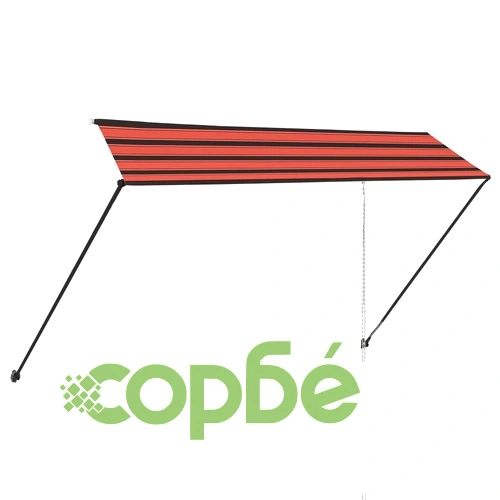 Сенник с падащо рамо с LED, 350x150 см, оранжево и кафяво ➤ топ цена ➤ sorbe.bg