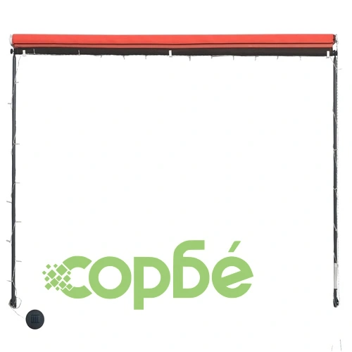 Сенник с падащо рамо с LED, 350x150 см, оранжево и кафяво ➤ топ цена ➤ sorbe.bg
