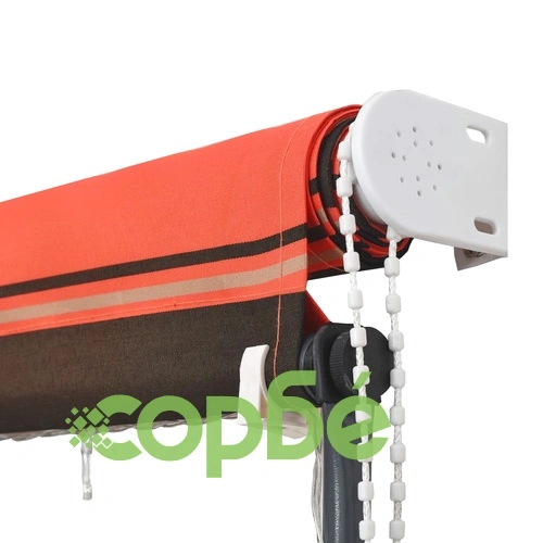 Сенник с падащо рамо с LED, 400x150 см, оранжево и кафяво ➤ топ цена ➤ sorbe.bg