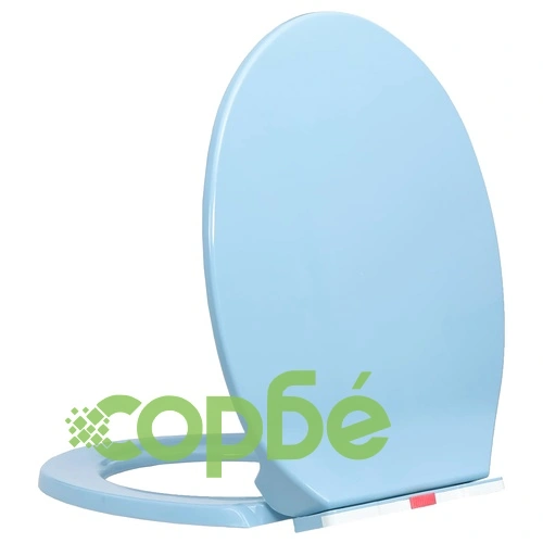 Тоалетна седалка плавно спускане бързо освобождаване синя овал ➤ топ цена ➤ sorbe.bg