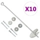 Анкери за земя, 10 бр, 10х60 см, поцинкован метал