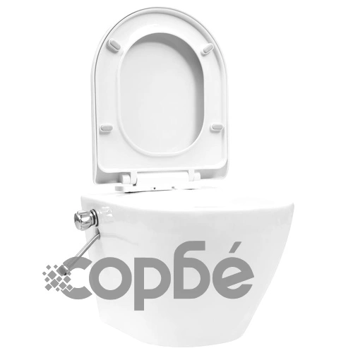 Окачена тоалетна чиния без ръб с функция биде, керамична, бяла ➤ топ цена ➤ sorbe.bg