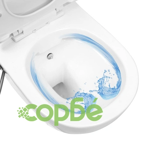 Окачена тоалетна чиния без ръб с функция биде, керамична, бяла ➤ топ цена ➤ sorbe.bg