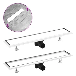 Душ канал с 2-в-1 капак, 63x14 см, неръждаема стомана