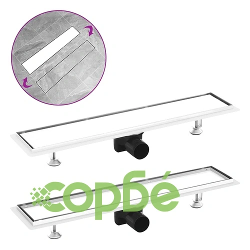 Душ канал с 2-в-1 капак, 63x14 см, неръждаема стомана ➤ топ цена ➤ sorbe.bg