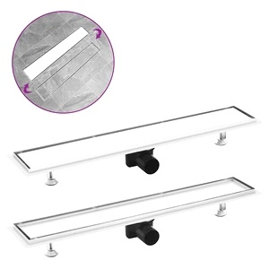 Душ канал с 2-в-1 капак, 73x14 см, неръждаема стомана