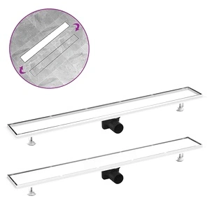 Душ канал с 2-в-1 капак, 93x14 см, неръждаема стомана