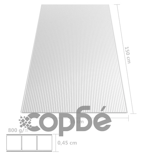 Поликарбонатни листи, 2 бр, 4,5 мм, 150x65 см ➤ топ цена ➤ sorbe.bg