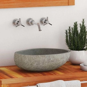 Мивка от речен камък, овална, (29-38)x(24-31) см