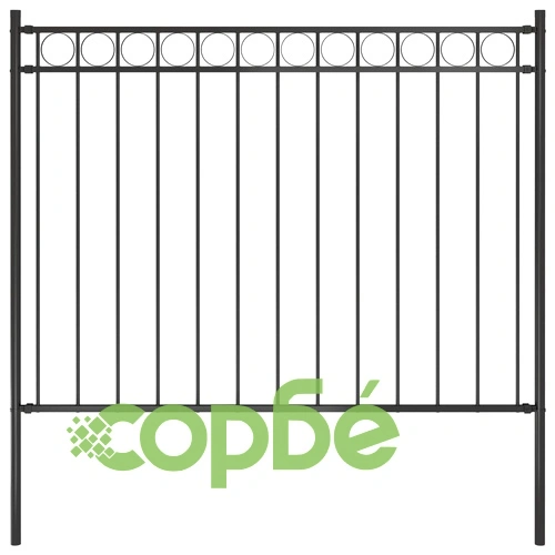 Градинска ограда от стомана 1,81x1 м, черна ➤ топ цена ➤ sorbe.bg