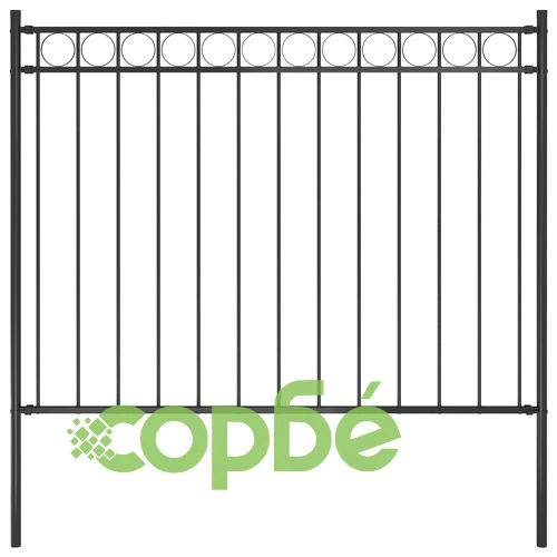 Градинска ограда от стомана 1,81x1,2 м, черна ➤ топ цена ➤ sorbe.bg