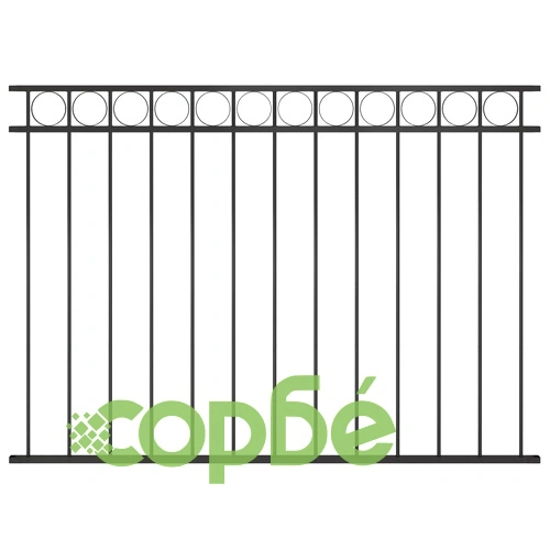 Ограден панел от стомана 1,7x1,2 м, черен ➤ топ цена ➤ sorbe.bg