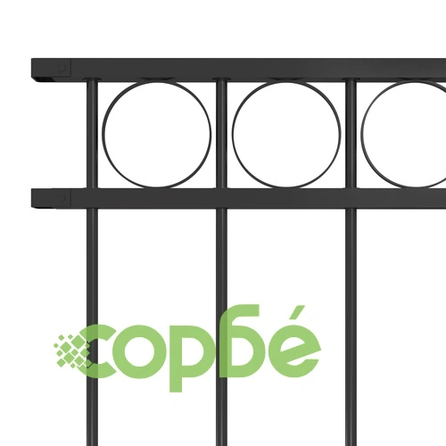 Ограден панел, стомана, 1,7x1,5 м, черен ➤ топ цена ➤ sorbe.bg