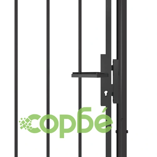 Градинска порта, стомана, 1x2,5 м, черна ➤ топ цена ➤ sorbe.bg