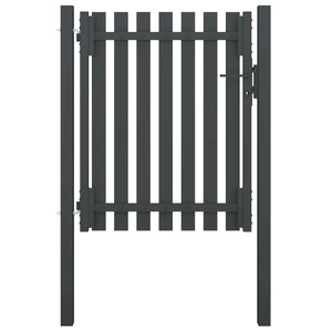 Градинска порта за ограда, стомана, 1x1,5 м, антрацит