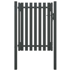 Градинска порта за ограда, стомана, 1x1,7 м, антрацит