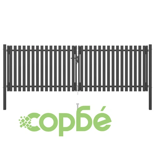 Градинска порта за ограда, стомана, 4x1,5 м, антрацит ➤ топ цена ➤ sorbe.bg