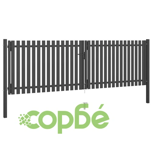 Градинска порта за ограда, стомана, 4x1,5 м, антрацит ➤ топ цена ➤ sorbe.bg