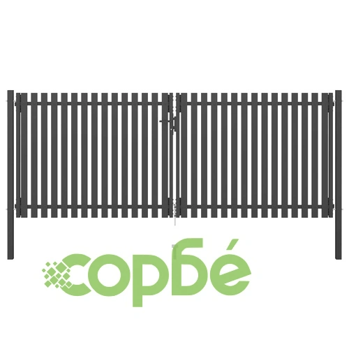 Градинска порта за ограда, стомана, 4x1,7 м, антрацит ➤ топ цена ➤ sorbe.bg