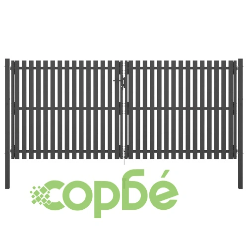 Градинска порта за ограда, стомана, 4x2 м, антрацит ➤ топ цена ➤ sorbe.bg