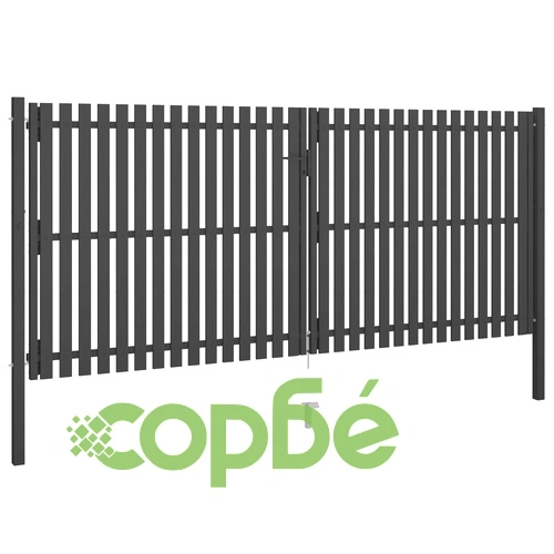 Градинска порта за ограда, стомана, 4x2 м, антрацит ➤ топ цена ➤ sorbe.bg