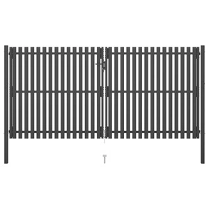 Градинска порта за ограда, стомана, 4x2,25 м, антрацит
