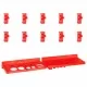 Стенен органайзер с 29 бр кутии за инструменти червено и черно