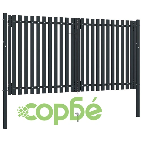 Стоманена порта с двойна врата, 306x220 см, антрацит на топ цена от sorbe.bg Стоманена порта с двойна врата, 306x220 см, антрацит ➤ топ цена ➤ sorbe.bg
