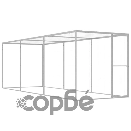 Клетка за котки 4,5x1,5x1,5 м поцинкована стомана ➤ топ цена ➤ sorbe.bg