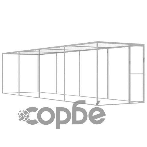 Клетка за котки 6x1,5x1,5 м поцинкована стомана ➤ топ цена ➤ sorbe.bg