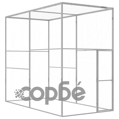 Клетка за котки 3x1,5x2,5 м поцинкована стомана ➤ топ цена ➤ sorbe.bg