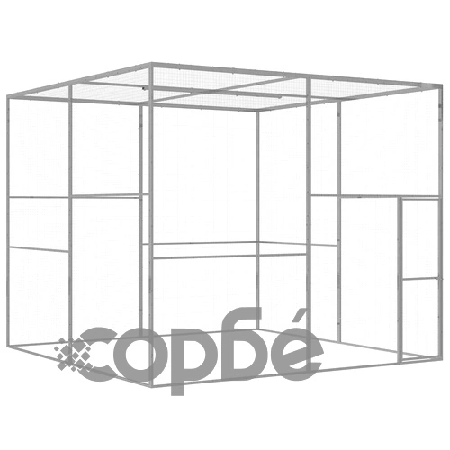 Клетка за котки 3x3x2,5 м поцинкована стомана ➤ топ цена ➤ sorbe.bg
