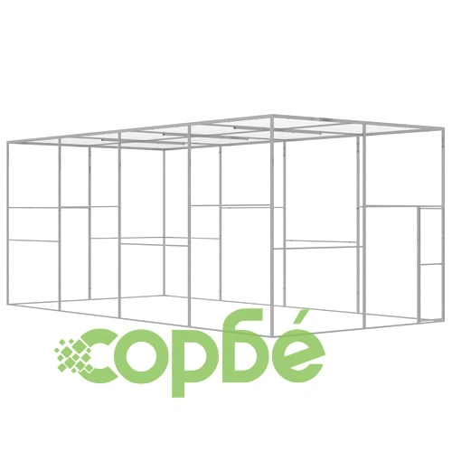 Клетка за котки 6x3x2,5 м поцинкована стомана ➤ топ цена ➤ sorbe.bg