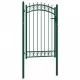 Оградна врата с шипове, стомана, 100x150 см, зелена