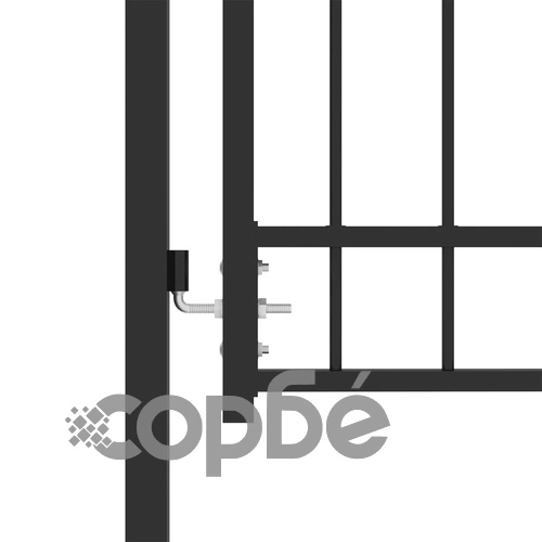 Оградна врата с шипове, стомана, 100x175 см, черна ➤ топ цена ➤ sorbe.bg