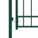 Оградна врата с шипове, стомана, 100x200 см, зелена