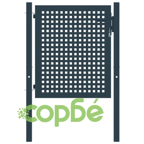 Оградна порта, антрацит, 102x100 см, стомана ➤ топ цена ➤ sorbe.bg