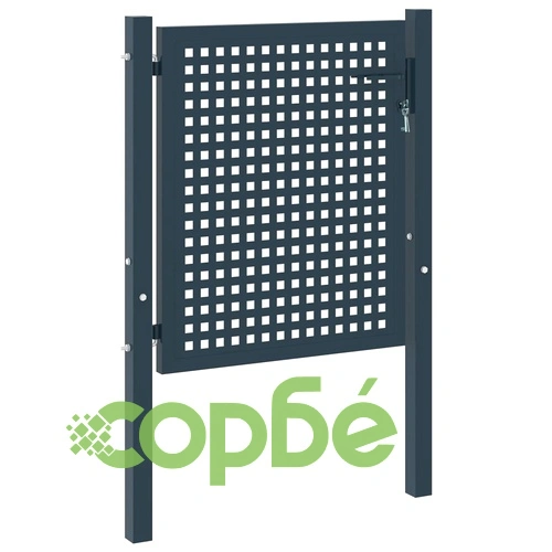 Оградна порта, антрацит, 102x100 см, стомана ➤ топ цена ➤ sorbe.bg