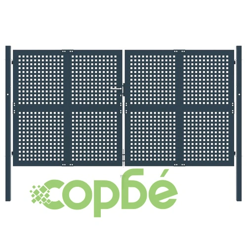 Оградна порта, антрацит, 306x200 см, стомана ➤ топ цена ➤ sorbe.bg