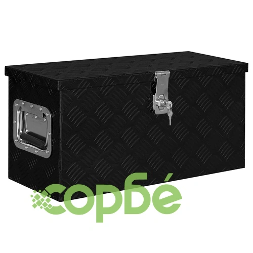 Алуминиева кутия, 61,5x26,5x30 см, черна  ➤ топ цена ➤ sorbe.bg