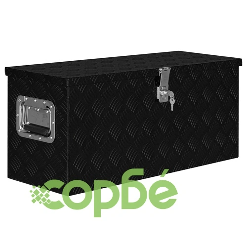 Алуминиева кутия, 80x30x35 см, черна  ➤ топ цена ➤ sorbe.bg