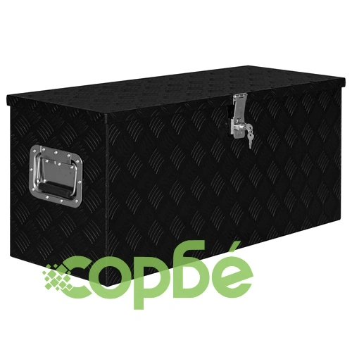 Алуминиева кутия, 90,5x35x40 см, черна  ➤ топ цена ➤ sorbe.bg