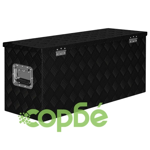 Алуминиева кутия, 90,5x35x40 см, черна  ➤ топ цена ➤ sorbe.bg