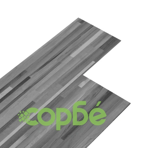 Несамозалепващи PVC подови дъски 5,26 м² 2 мм сиви ивици ➤ топ цена ➤ sorbe.bg